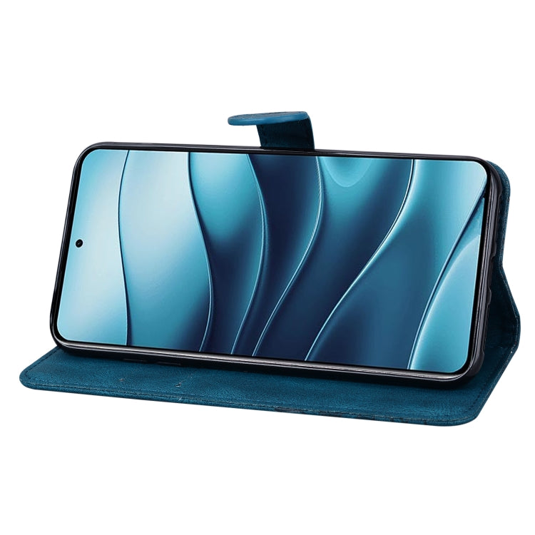 For Redmi Note 14 5G Retro Skin Feel Butterflies Embossing Horizontal Flip Leather Phone Case