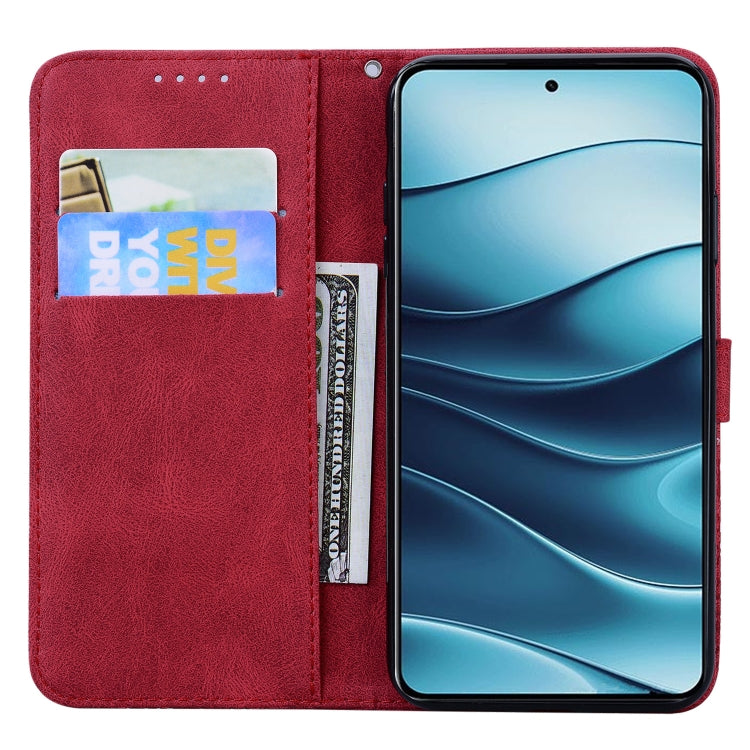 For Redmi Note 14 5G Retro Skin Feel Butterflies Embossing Horizontal Flip Leather Phone Case
