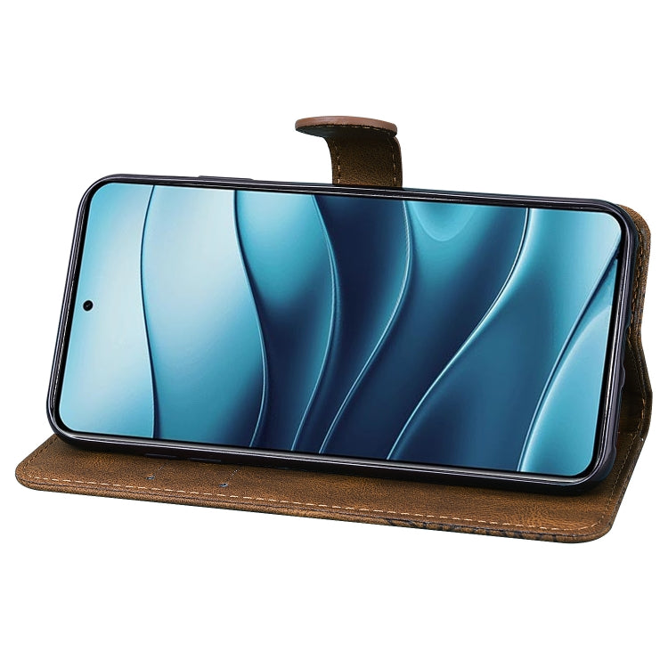 For Redmi Note 14 5G Retro Skin Feel Butterflies Embossing Horizontal Flip Leather Phone Case
