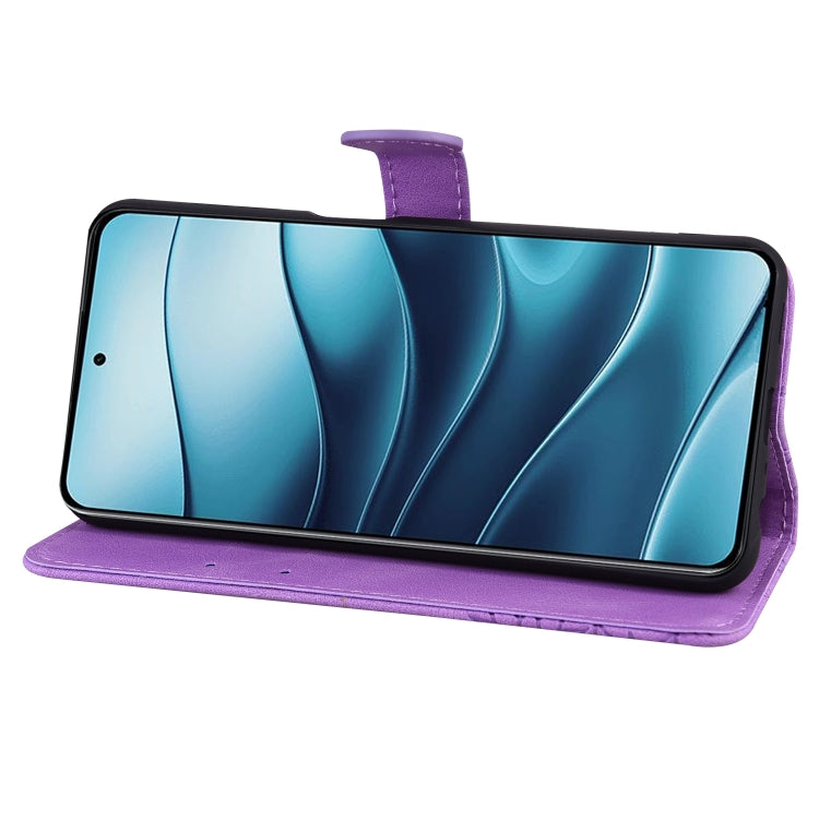 For Redmi Note 14 5G Retro Skin Feel Butterflies Embossing Horizontal Flip Leather Phone Case