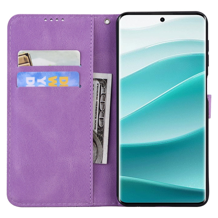 For Redmi Note 14 Pro 5G Retro Skin Feel Butterflies Embossing Horizontal Flip Leather Phone Case