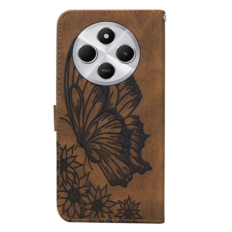 For Redmi A4 5G Retro Skin Feel Butterflies Embossing Horizontal Flip Leather Phone Case