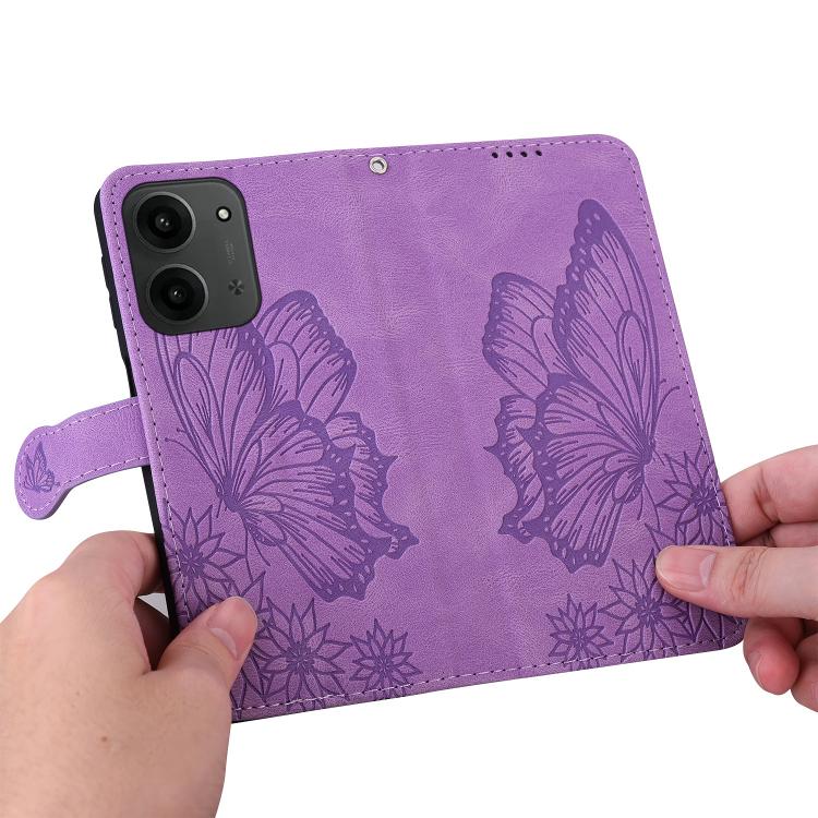 For Redmi 15C 5G / 4G EU 173mm Retro Skin Feel Butterflies Embossing Horizontal Flip Leather Phone Case