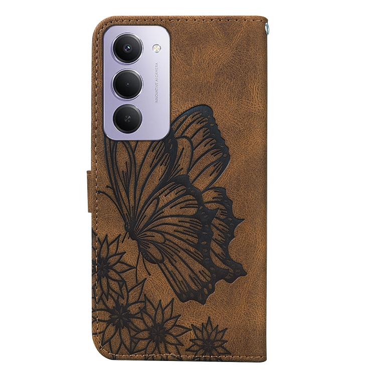 For Redmi 15 5G Global / 4G SEA 169.5mm Retro Skin Feel Butterflies Embossing Horizontal Flip Leather Phone Case