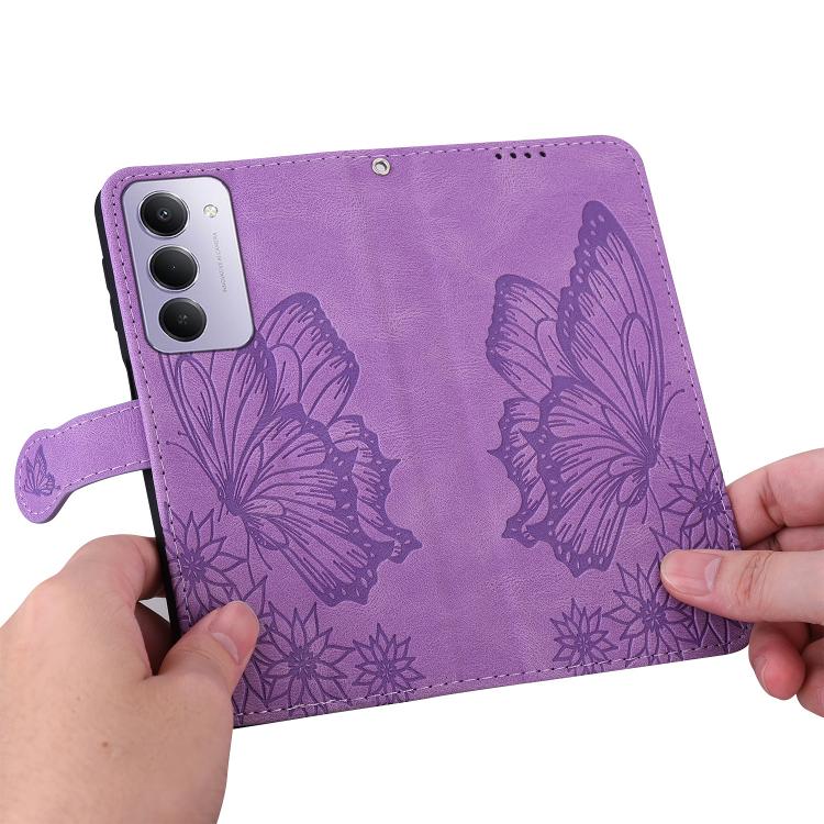 For Redmi 15 5G Global / 4G SEA 169.5mm Retro Skin Feel Butterflies Embossing Horizontal Flip Leather Phone Case