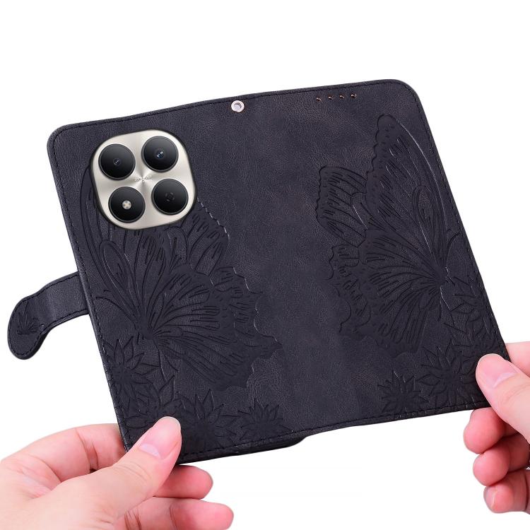For Redmi Note 15 Pro 4G Global 163.2mm Retro Skin Feel Butterflies Embossing Horizontal Flip Leather Phone Case