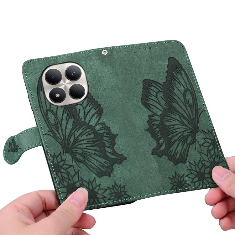 For Redmi Note 15 Pro 4G Global 163.2mm Retro Skin Feel Butterflies Embossing Horizontal Flip Leather Phone Case