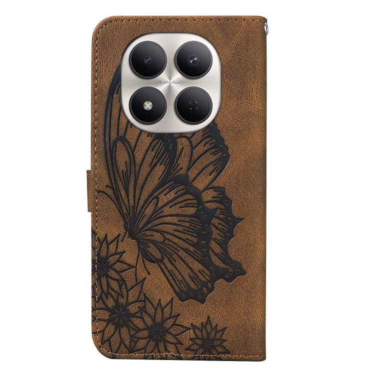 For Redmi Note 15 Pro 4G Global 163.2mm Retro Skin Feel Butterflies Embossing Horizontal Flip Leather Phone Case