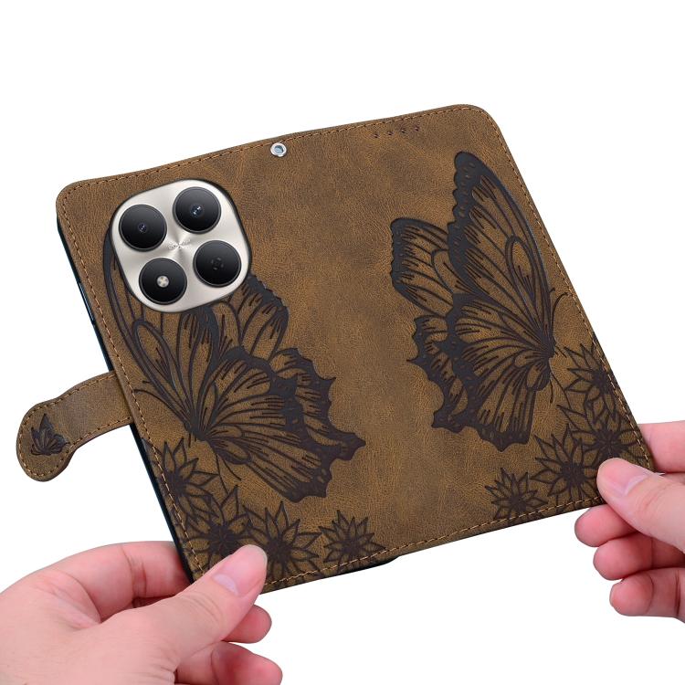 For Redmi Note 15 Pro+ 5G Global 163.3mm Retro Skin Feel Butterflies Embossing Horizontal Flip Leather Phone Case