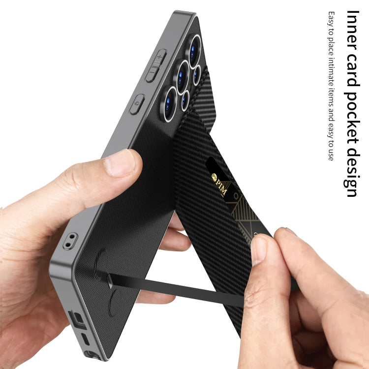 For Samsung Galaxy S25 Ultra 5G GKK Rotor Bracket Recessed Card Bag Full Coverage Phone Case