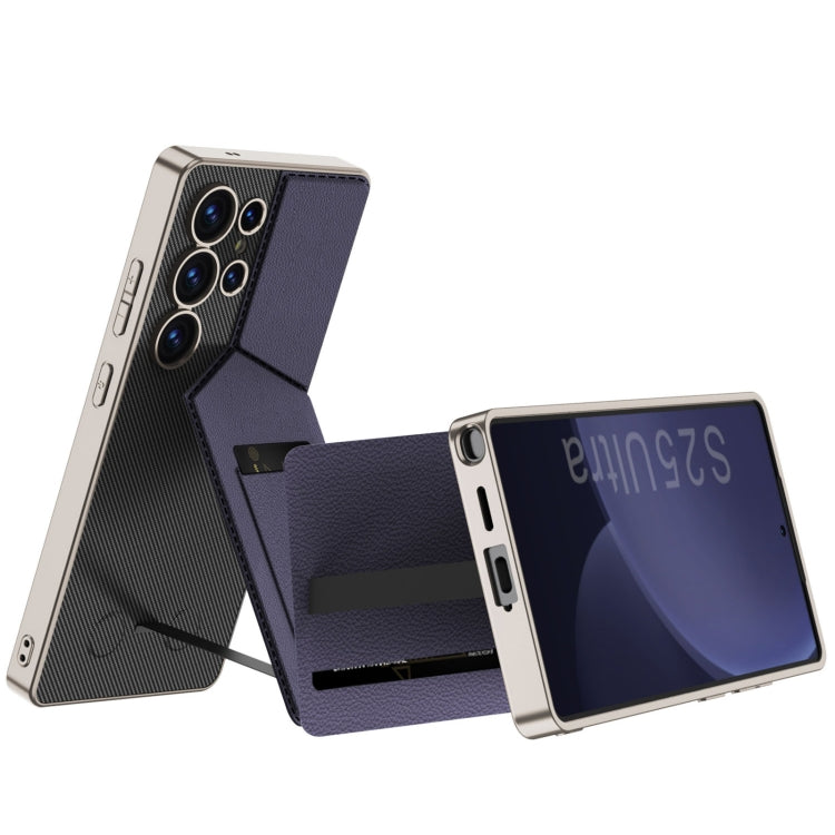 For Samsung Galaxy S25 Ultra 5G GKK Rotor Bracket Recessed Card Bag Full Coverage Phone Case