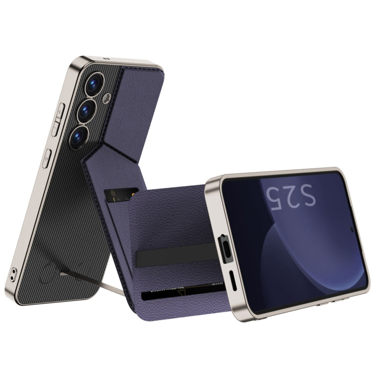 For Samsung Galaxy S25 5G GKK Rotor Bracket Recessed Card Bag Full Coverage Phone Case