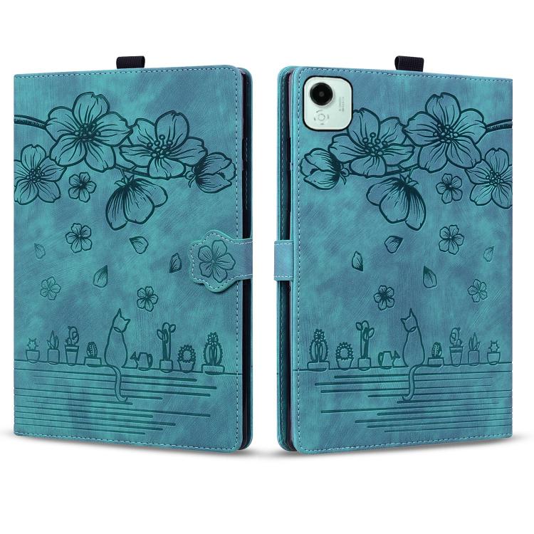 For Honor Pad X9a / X9 Pro Cartoon Sakura Cat Embossed Leather Tablet Case