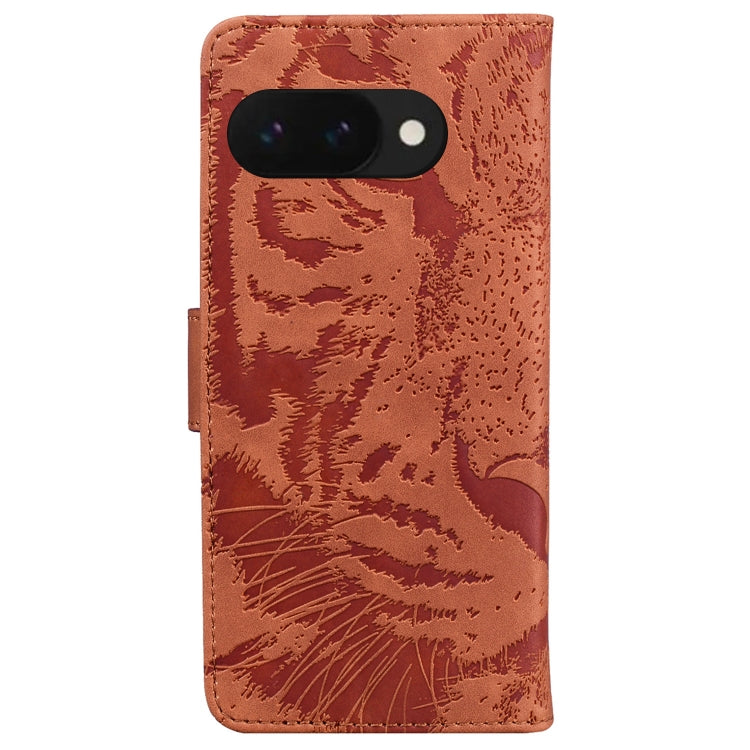 For Google Pixel 9a Tiger Embossing Pattern Flip Leather Phone Case
