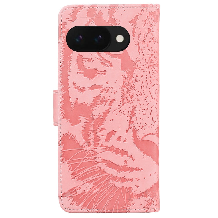 For Google Pixel 9a Tiger Embossing Pattern Flip Leather Phone Case
