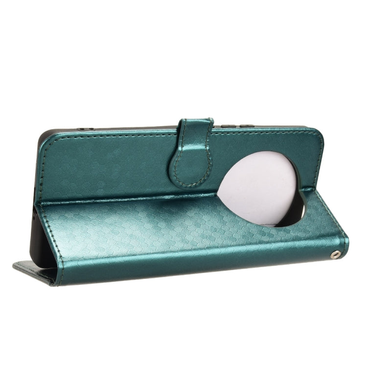 For Realme 13+ Global Honeycomb Dot Texture Leather Phone Case