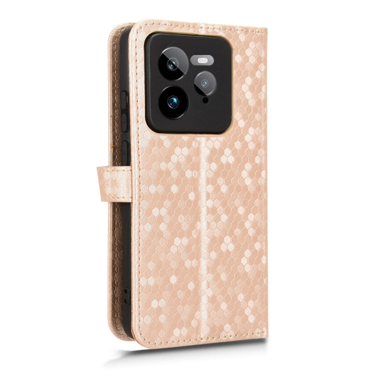 For Realme GT 7 Pro Honeycomb Dot Texture Leather Phone Case