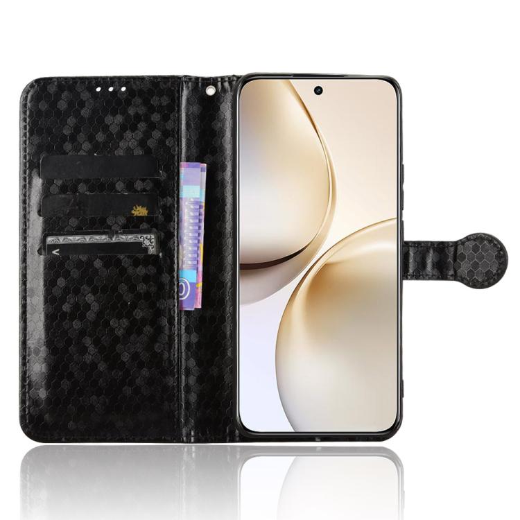 For Realme 14 Pro+ Honeycomb Dot Texture Leather Phone Case