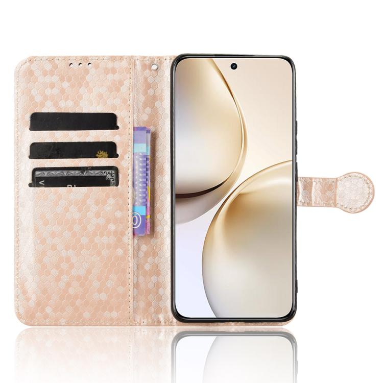 For Realme 14 Pro+ Honeycomb Dot Texture Leather Phone Case