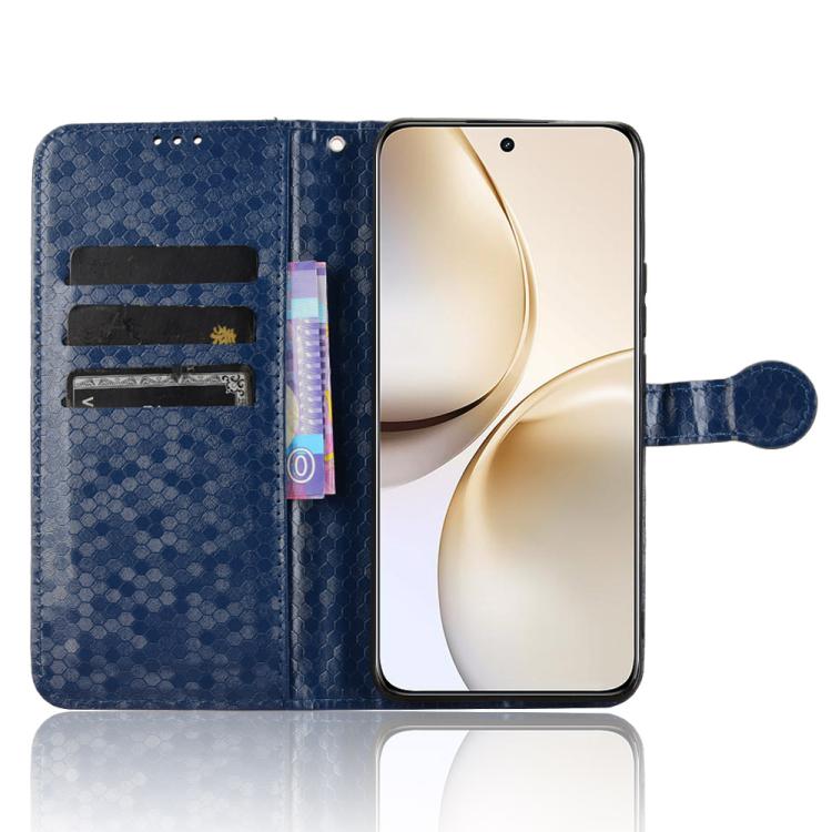 For Realme 14 Pro+ Honeycomb Dot Texture Leather Phone Case