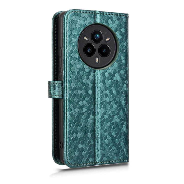 For Realme 14 Pro+ Honeycomb Dot Texture Leather Phone Case