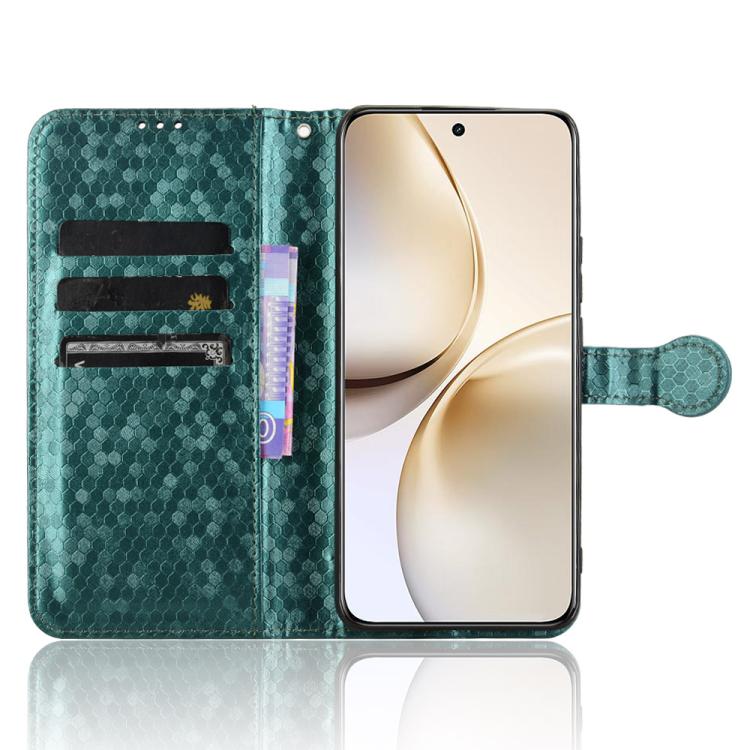 For Realme 14 Pro+ Honeycomb Dot Texture Leather Phone Case