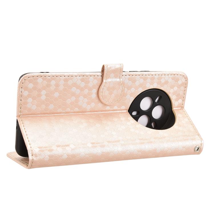 For Realme 14 Pro Honeycomb Dot Texture Leather Phone Case