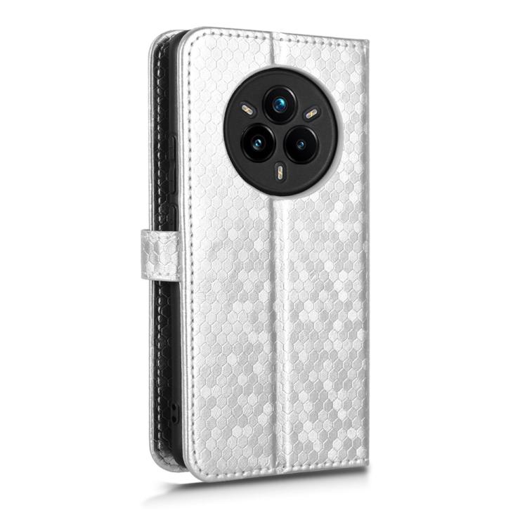 For Realme 14 Pro Honeycomb Dot Texture Leather Phone Case