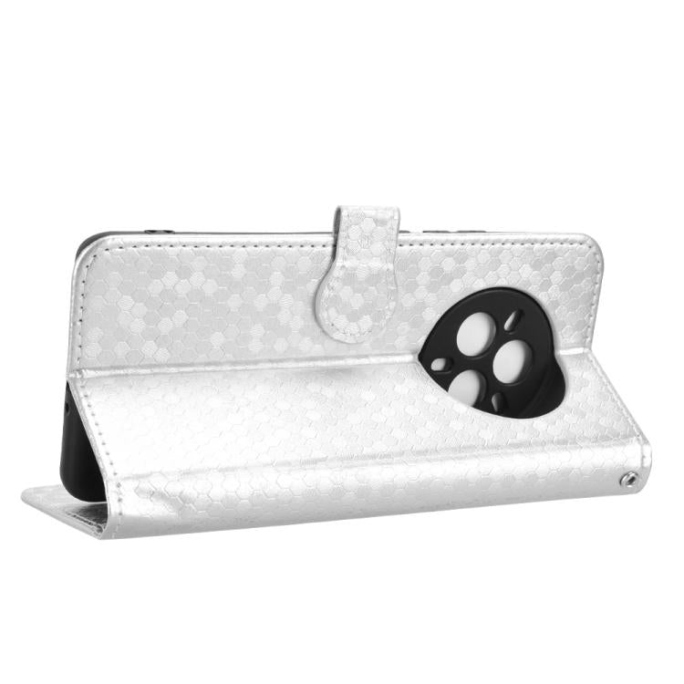 For Realme 14 Pro Honeycomb Dot Texture Leather Phone Case