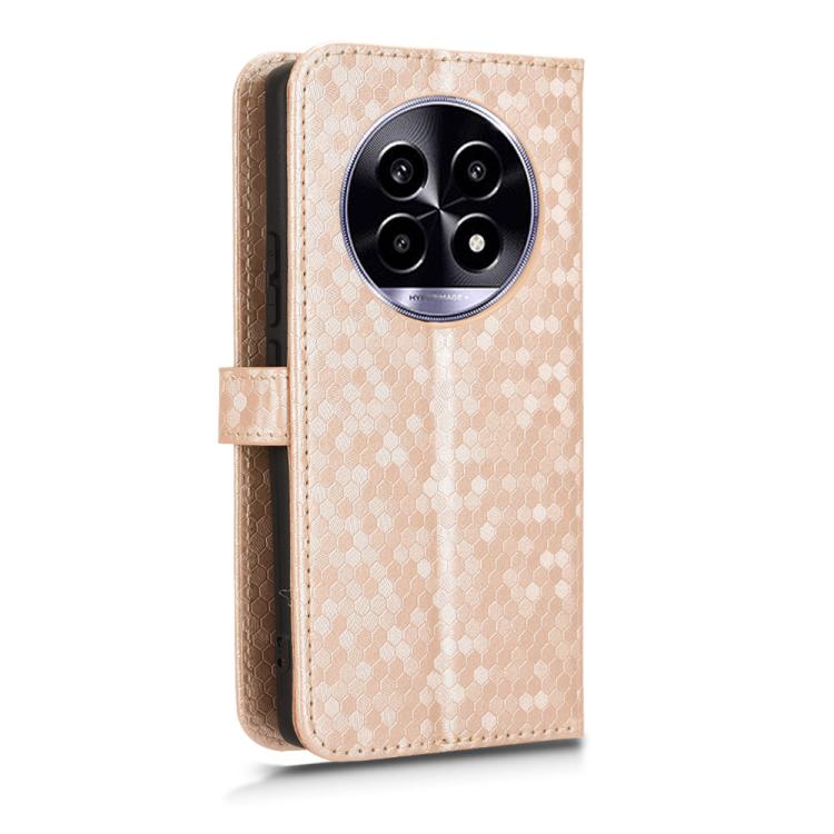 For Realme 14 Pro Lite / 13 Pro Global Honeycomb Dot Texture Leather Phone Case