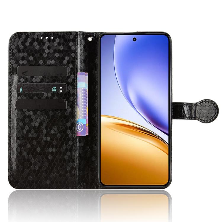 For Realme 14 5G Honeycomb Dot Texture Leather Phone Case