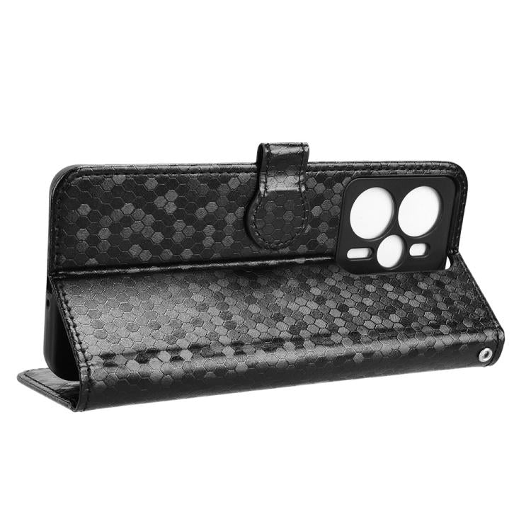 For Realme 14 5G Honeycomb Dot Texture Leather Phone Case