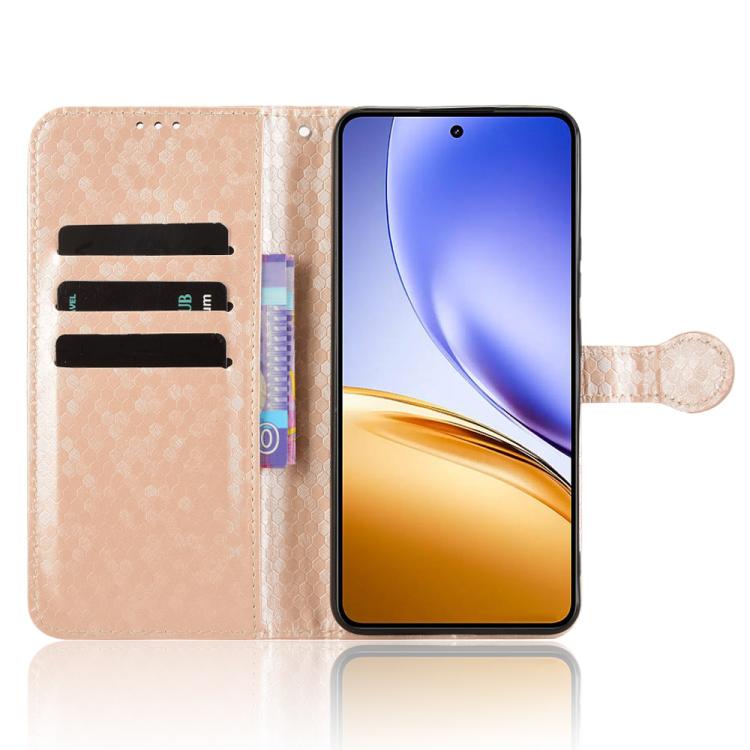 For Realme 14 5G Honeycomb Dot Texture Leather Phone Case