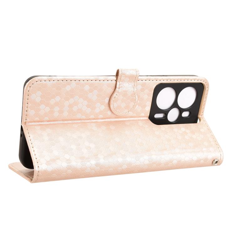 For Realme 14 5G Honeycomb Dot Texture Leather Phone Case