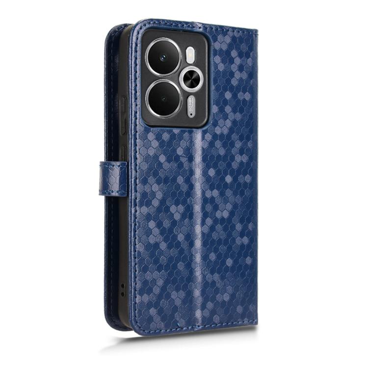 For Realme 14 5G Honeycomb Dot Texture Leather Phone Case