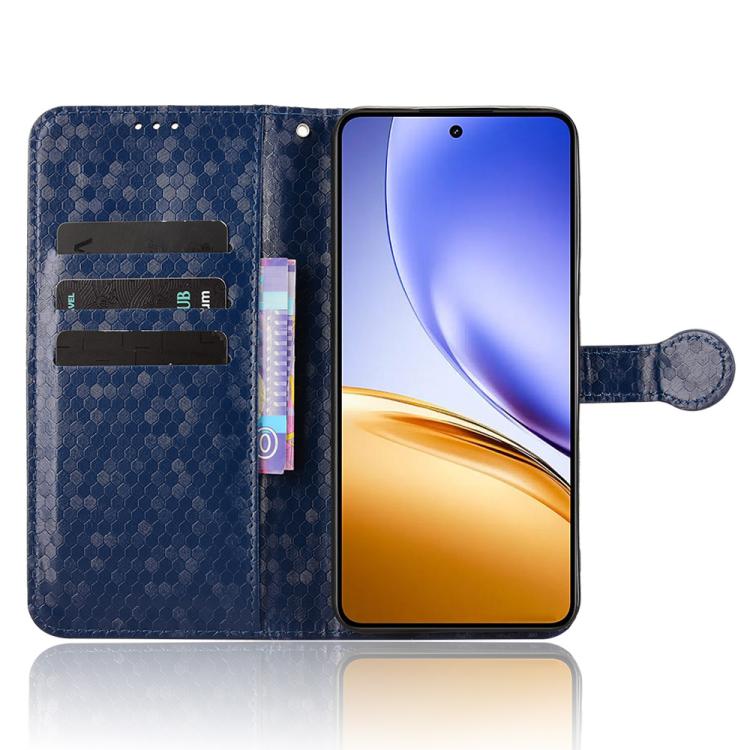 For Realme 14 5G Honeycomb Dot Texture Leather Phone Case