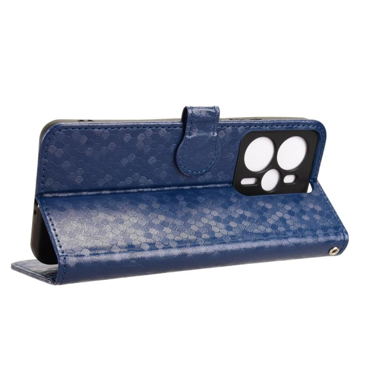 For Realme 14 5G Honeycomb Dot Texture Leather Phone Case