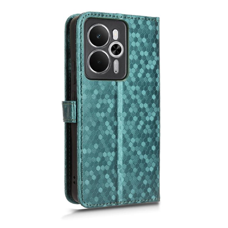 For Realme 14 5G Honeycomb Dot Texture Leather Phone Case