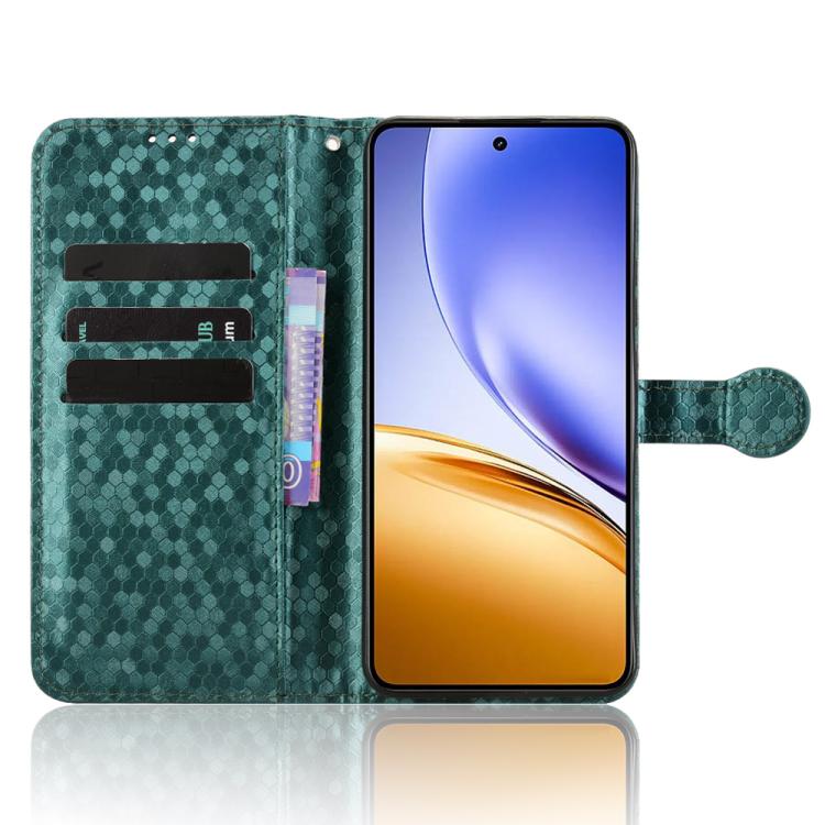 For Realme 14 5G Honeycomb Dot Texture Leather Phone Case