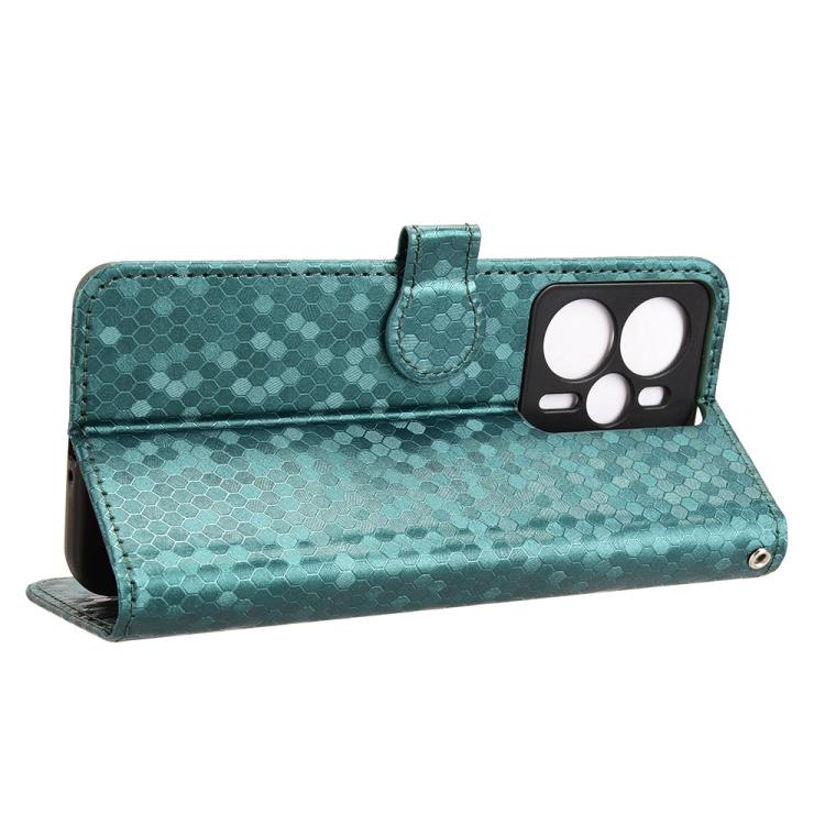 For Realme 14 5G Honeycomb Dot Texture Leather Phone Case