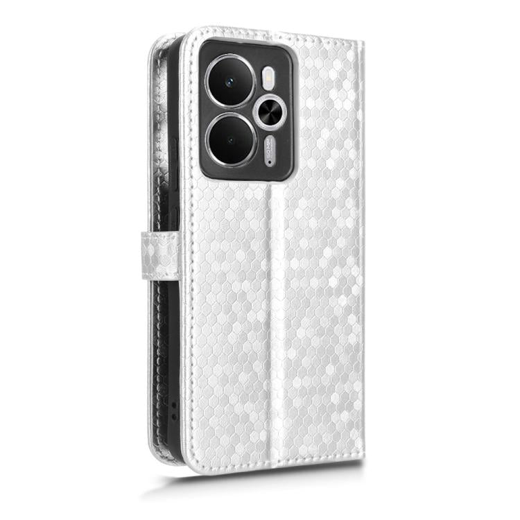 For Realme 14 5G Honeycomb Dot Texture Leather Phone Case