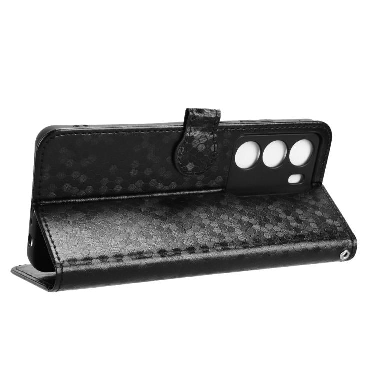For Realme 14x 5G Malaysia / V70 Honeycomb Dot Texture Leather Phone Case