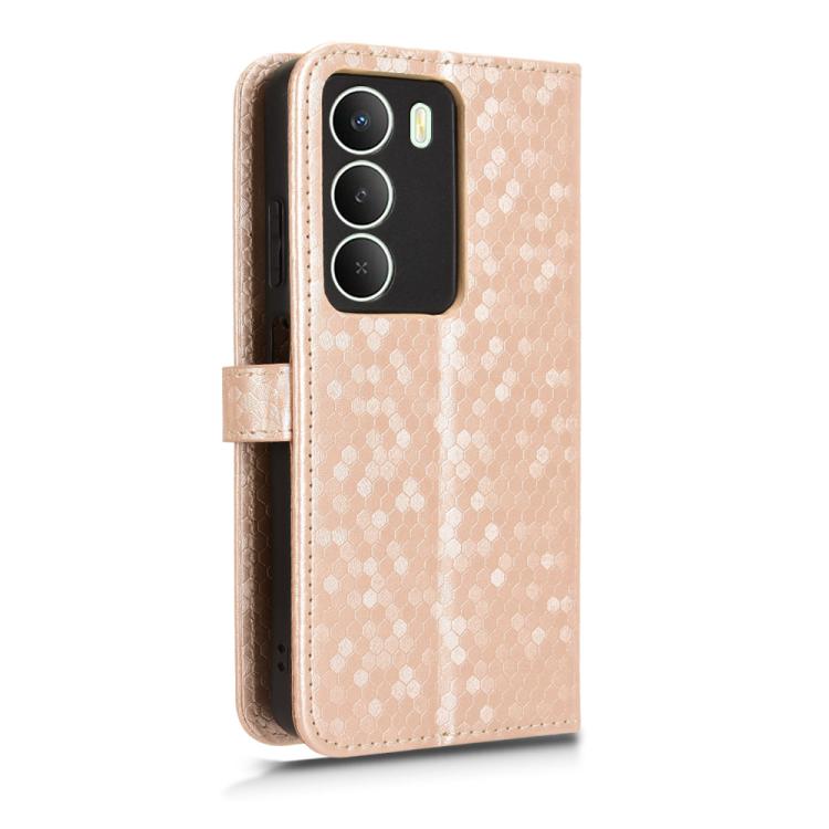 For Realme 14x 5G Malaysia / V70 Honeycomb Dot Texture Leather Phone Case
