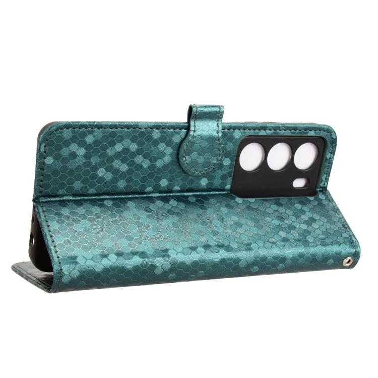 For Realme 14x 5G Malaysia / V70 Honeycomb Dot Texture Leather Phone Case