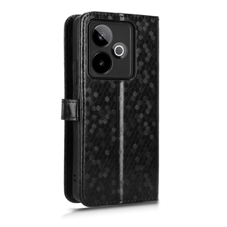 For Realme GT 7 5G Global Honeycomb Dot Texture Leather Phone Case