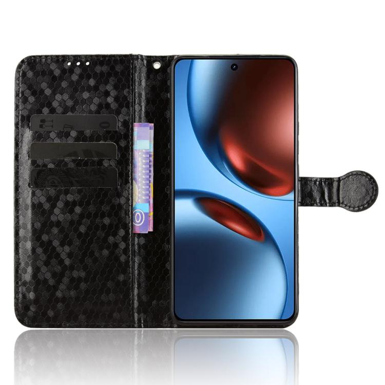 For Realme GT 7 5G Global Honeycomb Dot Texture Leather Phone Case