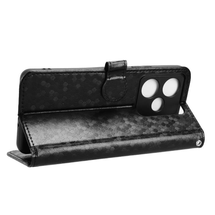 For Realme GT 7 5G Global Honeycomb Dot Texture Leather Phone Case