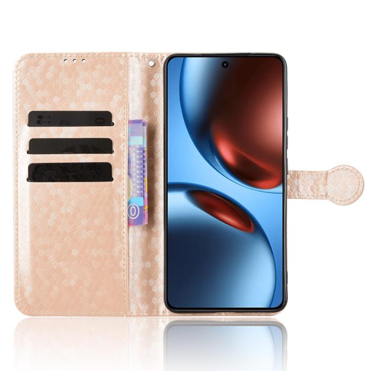 For Realme GT 7 5G Global Honeycomb Dot Texture Leather Phone Case
