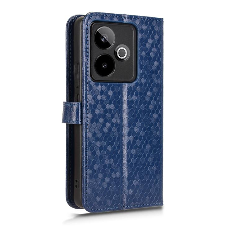 For Realme GT 7 5G Global Honeycomb Dot Texture Leather Phone Case