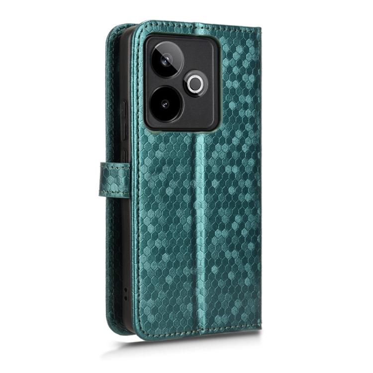 For Realme GT 7 5G Global Honeycomb Dot Texture Leather Phone Case